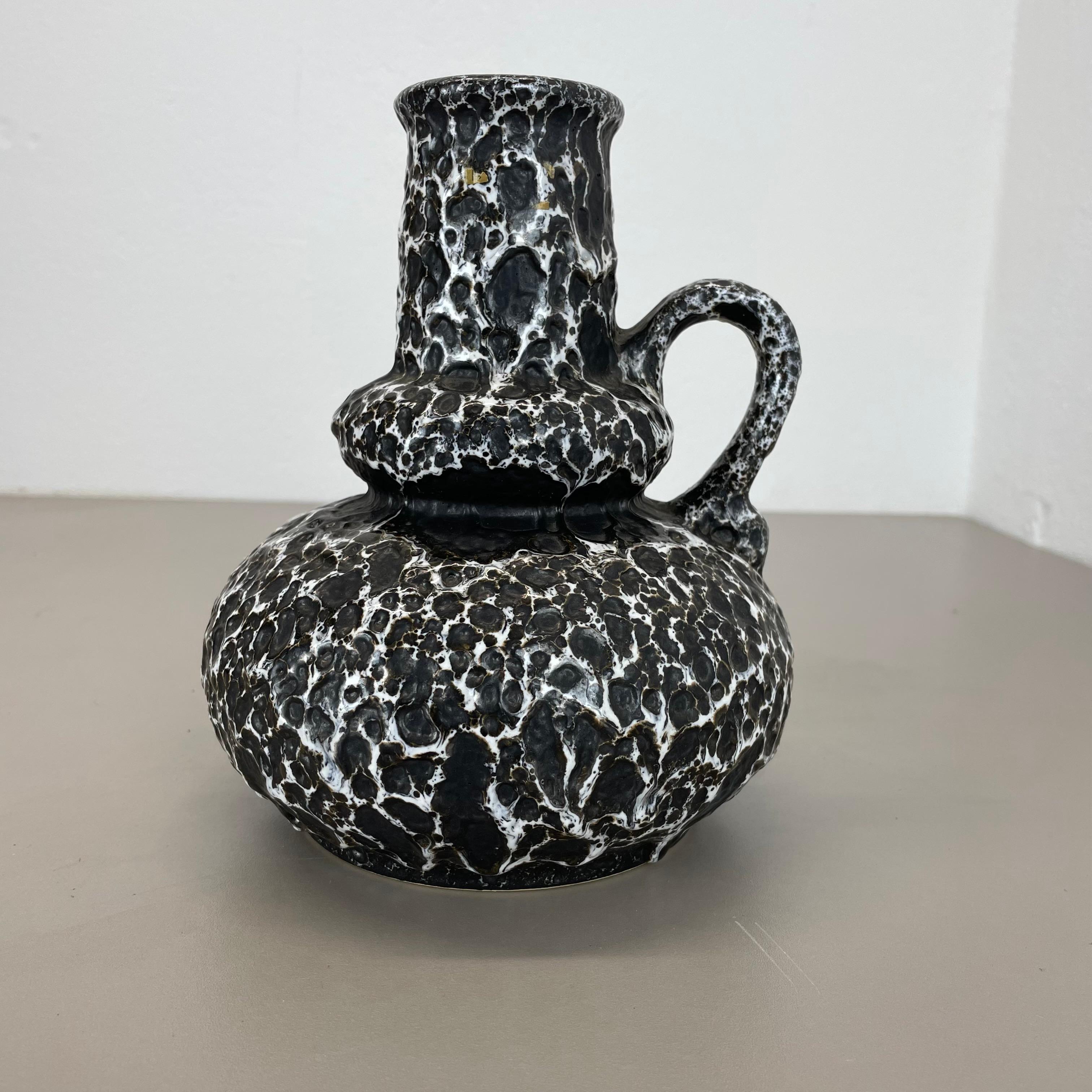 Raro vaso in ceramica multicolore super fat Lava 