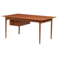 Rare multifunctional teak extension table and desk with drawers by Erik Wørts
