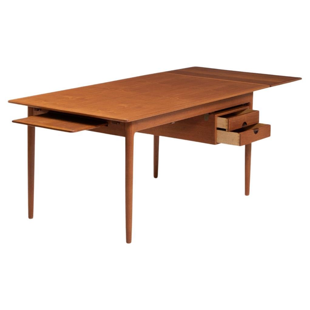 Seltener multifunktionaler Teak-Ausziehtisch und Schreibtisch mit Schubladen von Erik Wørts (Skandinavische Moderne)