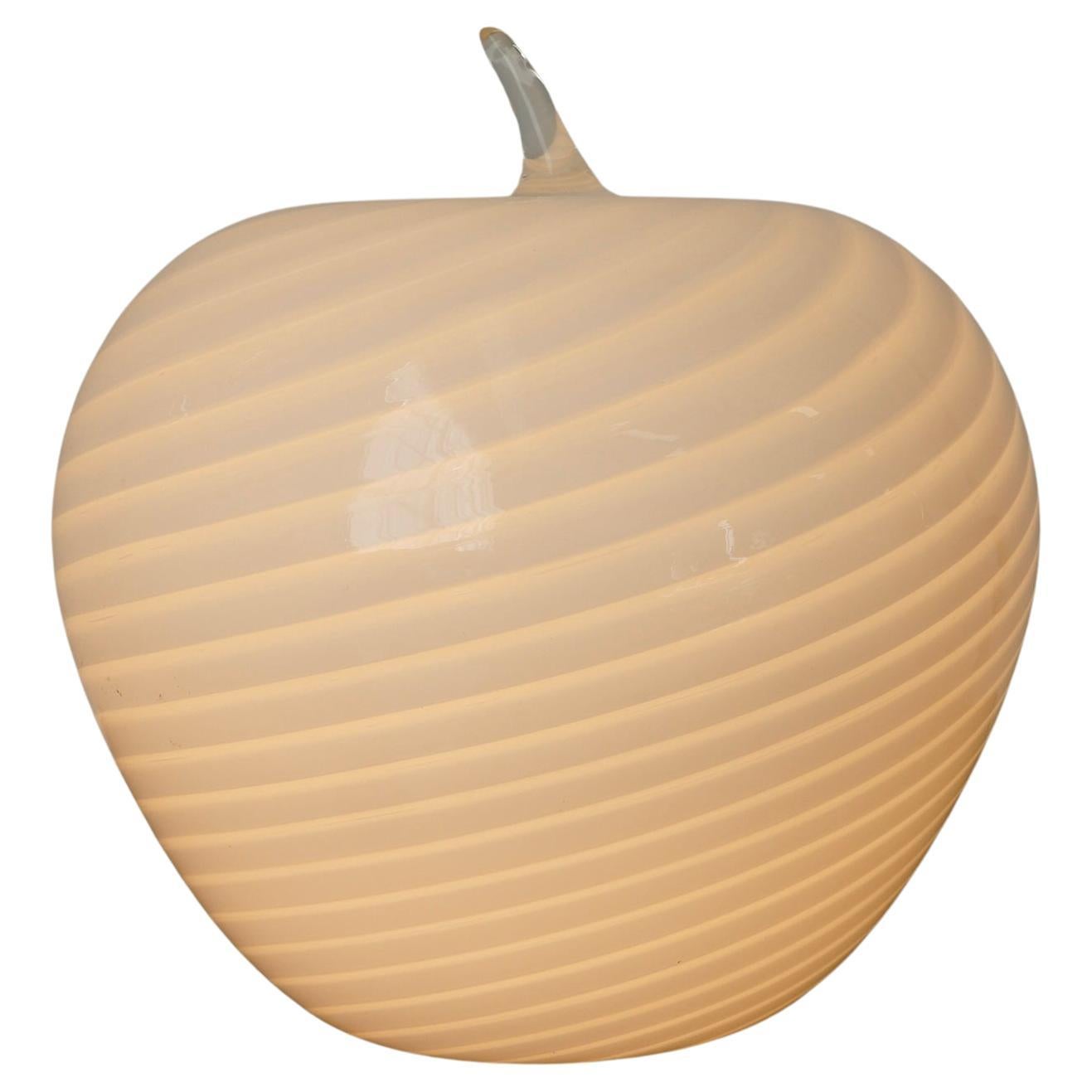 Seltene Apfelförmige Murano-Kunstglas-Tischlampe 