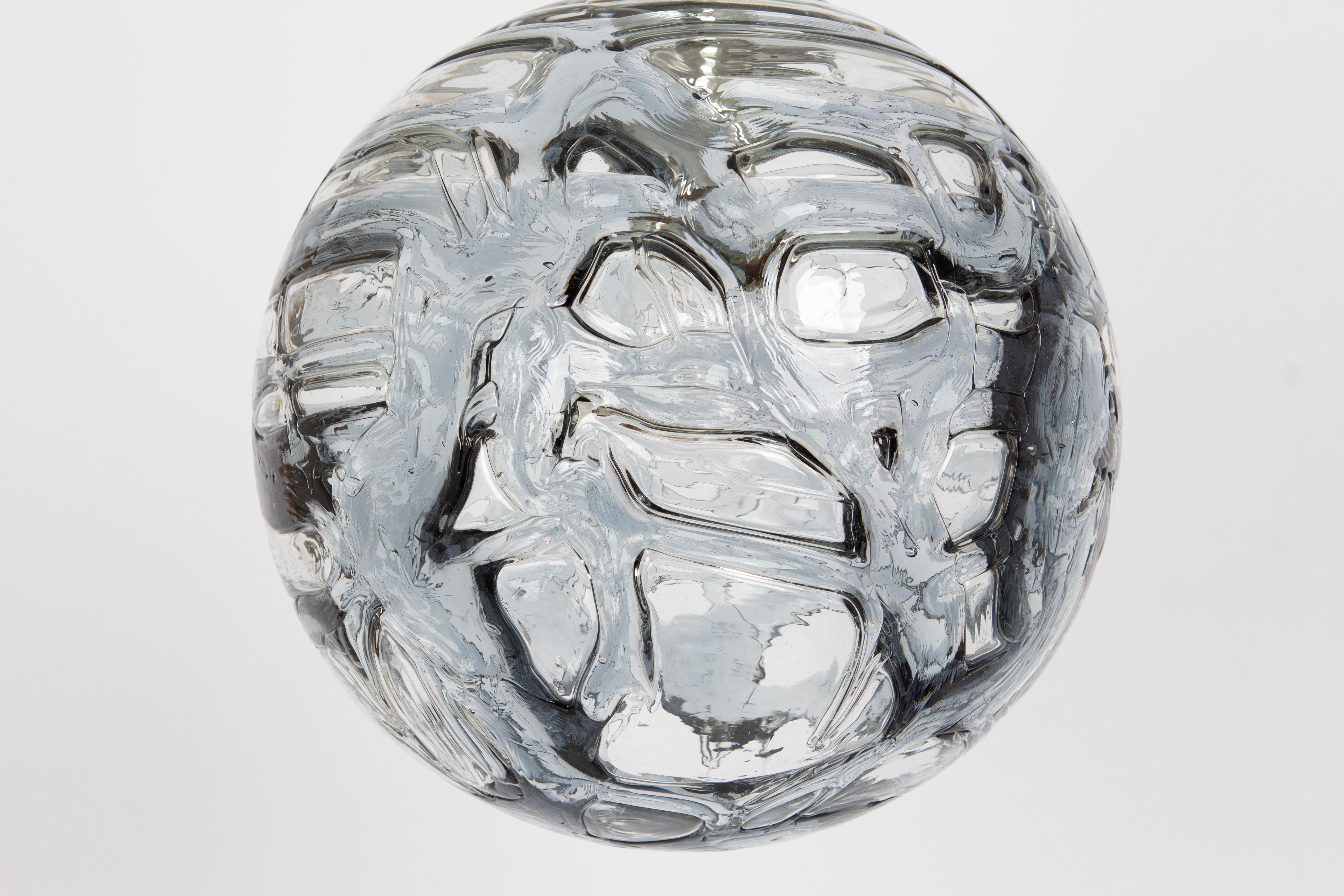Rare Murano Ball Pendant Light by Doria, Germany, 1970s In Good Condition For Sale In Aachen, NRW