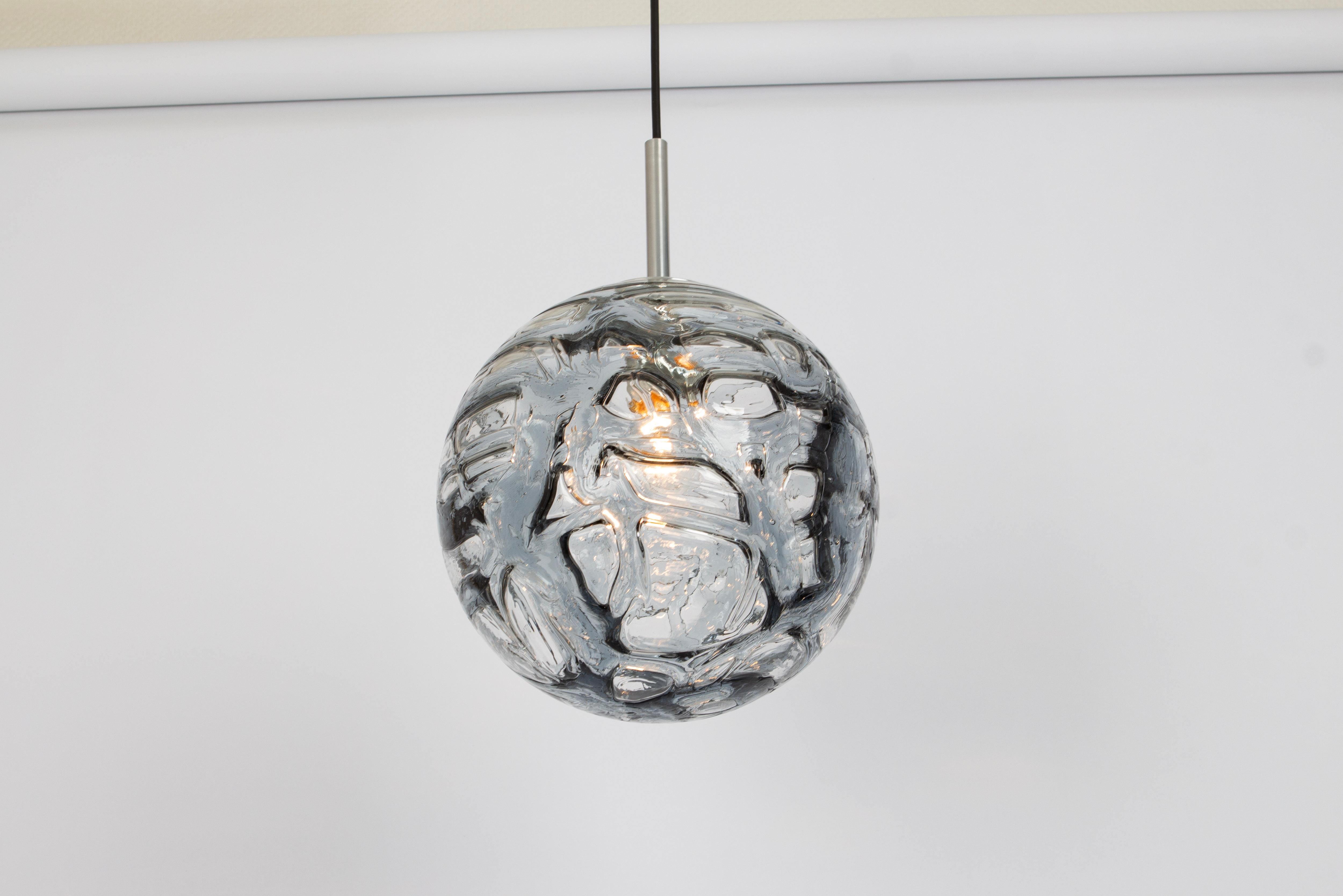 Late 20th Century Rare Murano Ball Pendant Light by Doria, Germany, 1970s For Sale