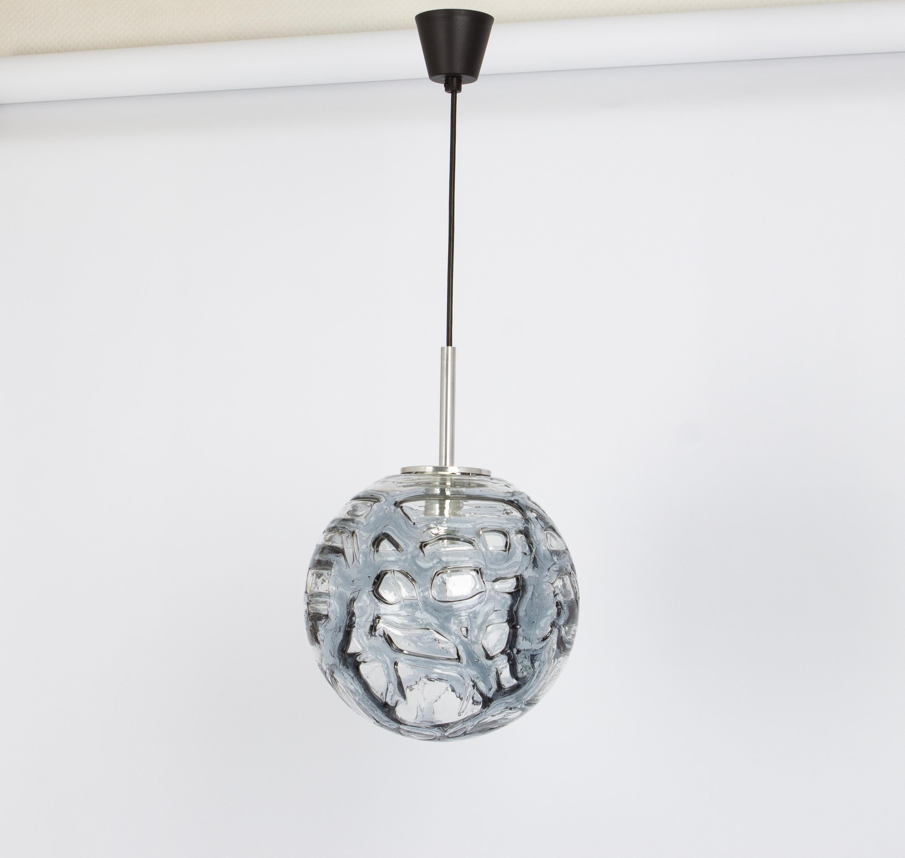 Rare Murano Ball Pendant Light by Doria, Germany, 1970s For Sale 1