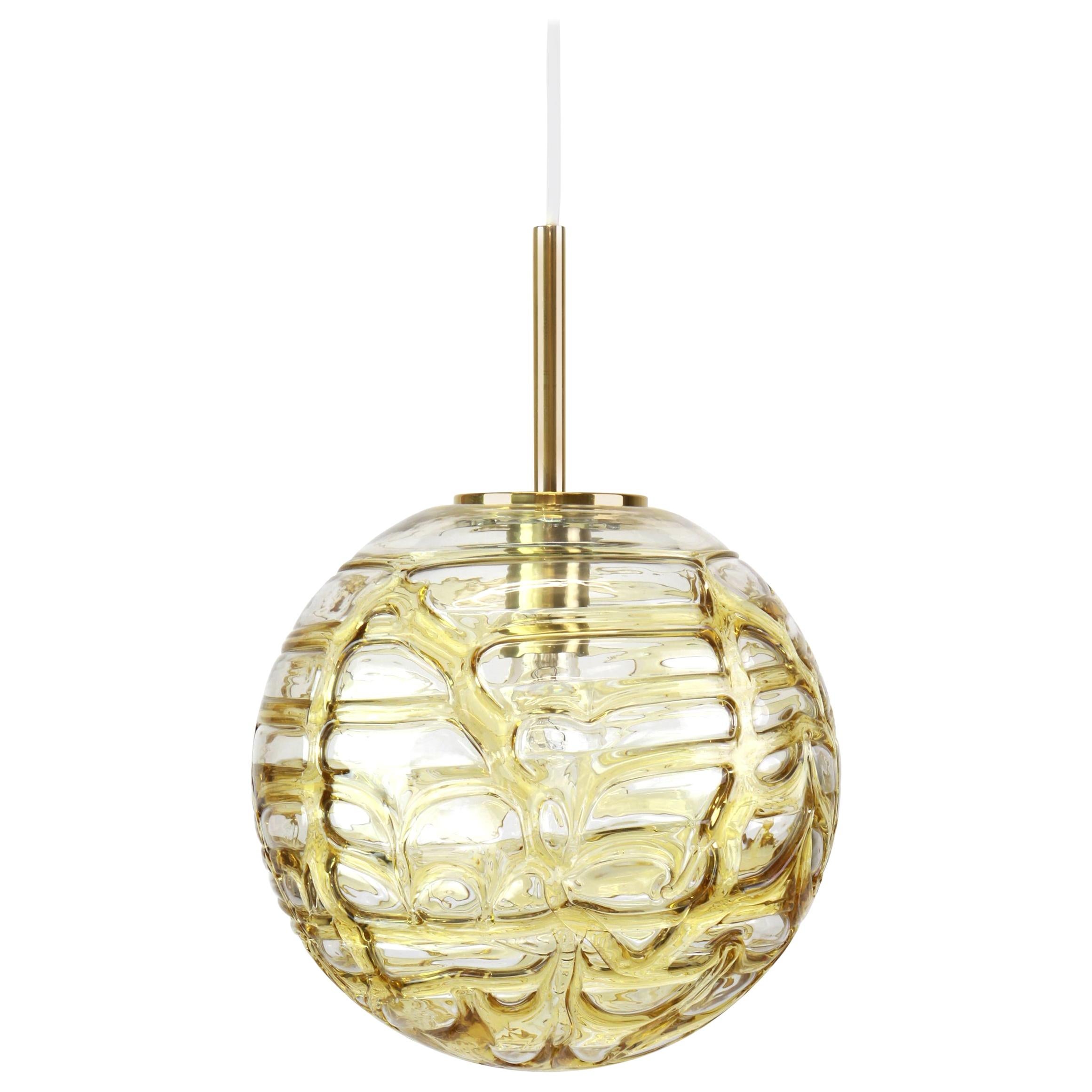 Rare lampe pendante à boule en Murano par Doria:: Allemagne:: 1970