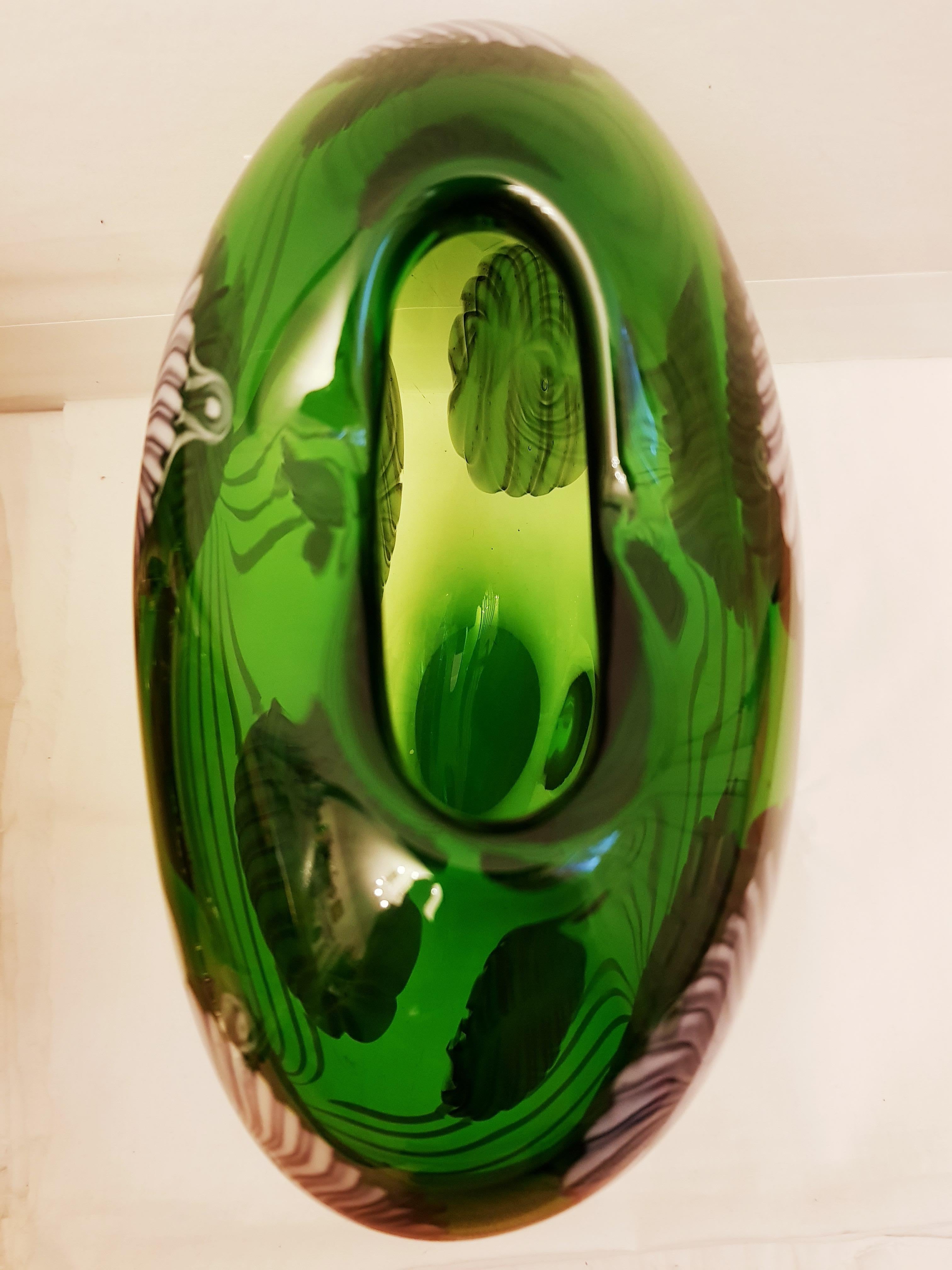 Murano Glass A.Ve.M incantate murrine by Luciano Ferro& Anzolo Fuga large murano vase For Sale