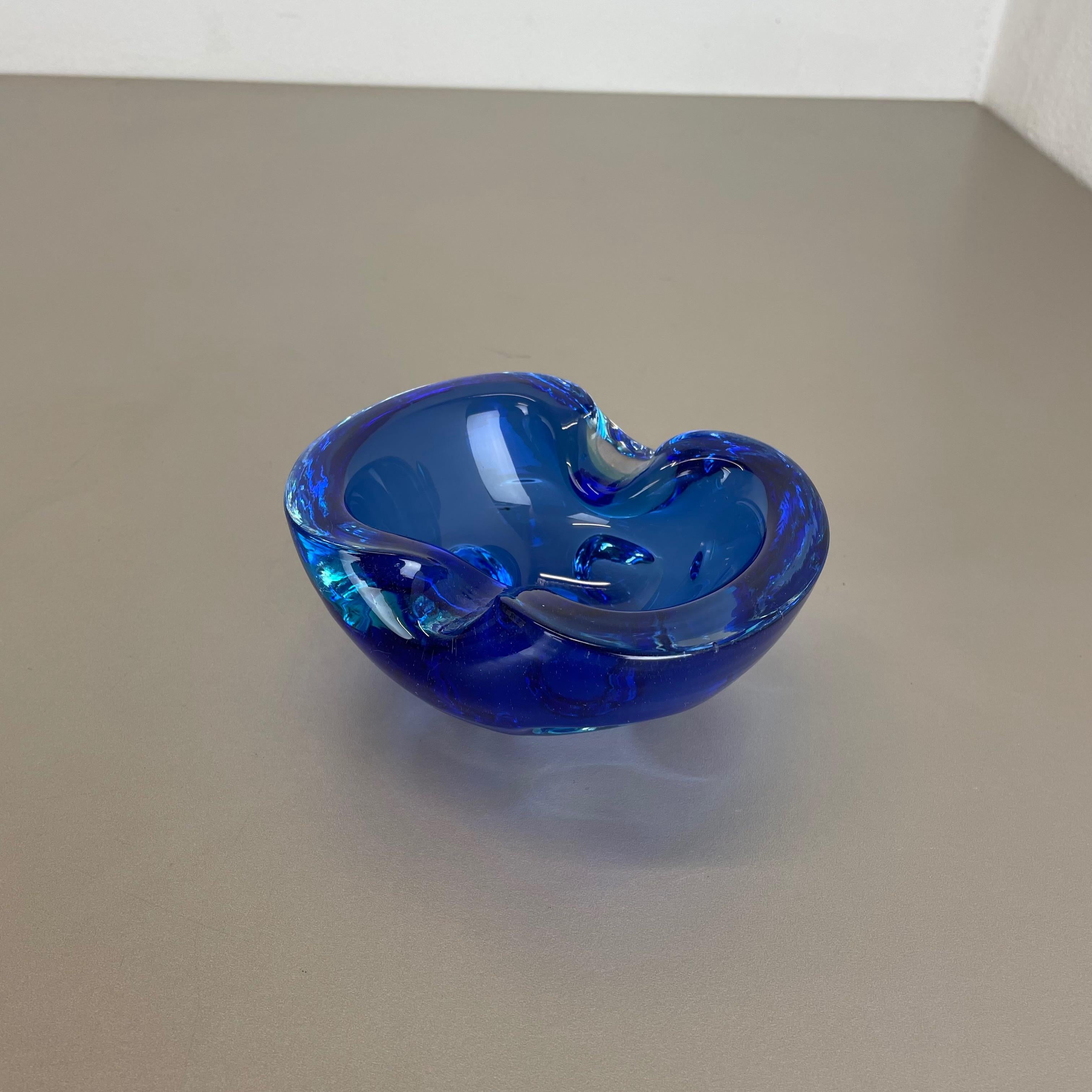 blue murano ashtray