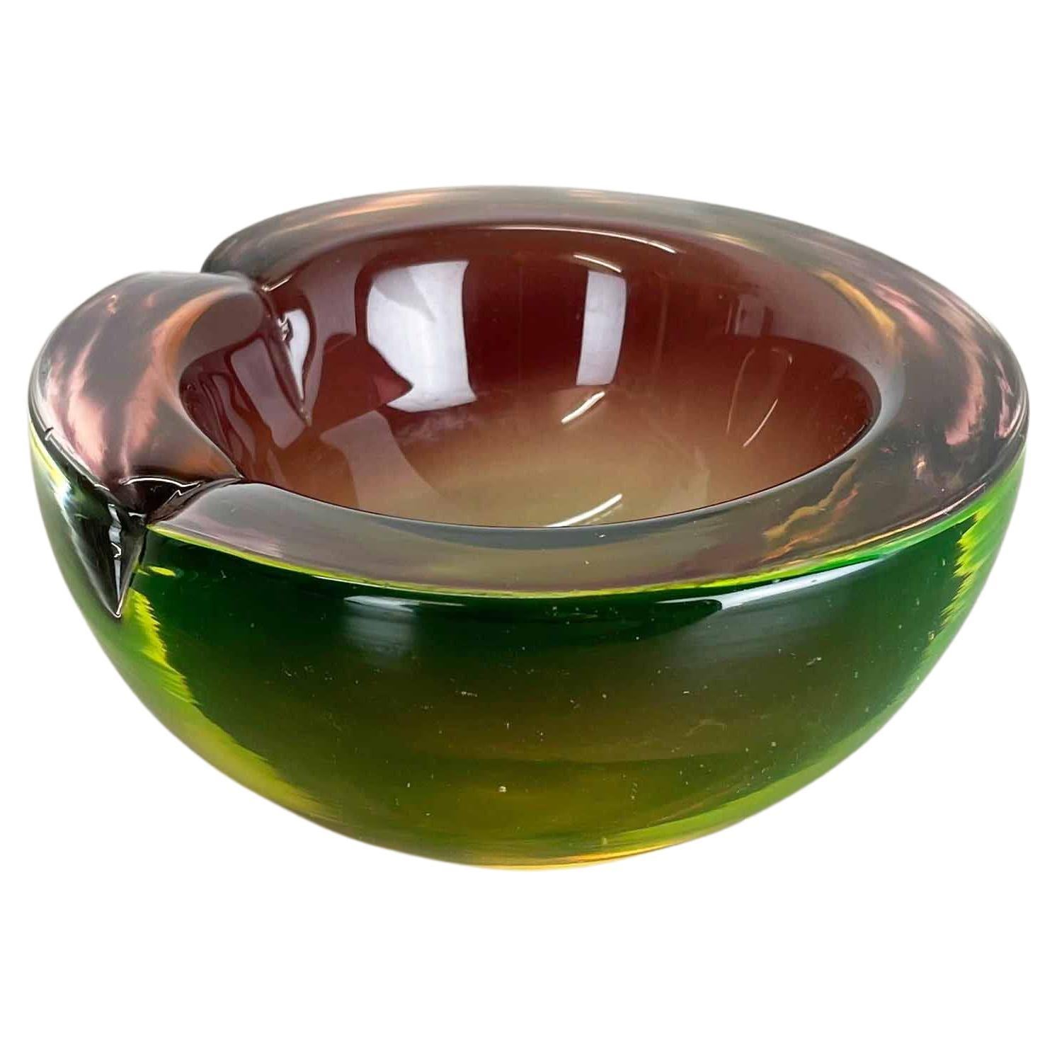 rare Murano Glass "Multi-Color" Bowl Element Shell Ashtray Murano, Italy, 1970s