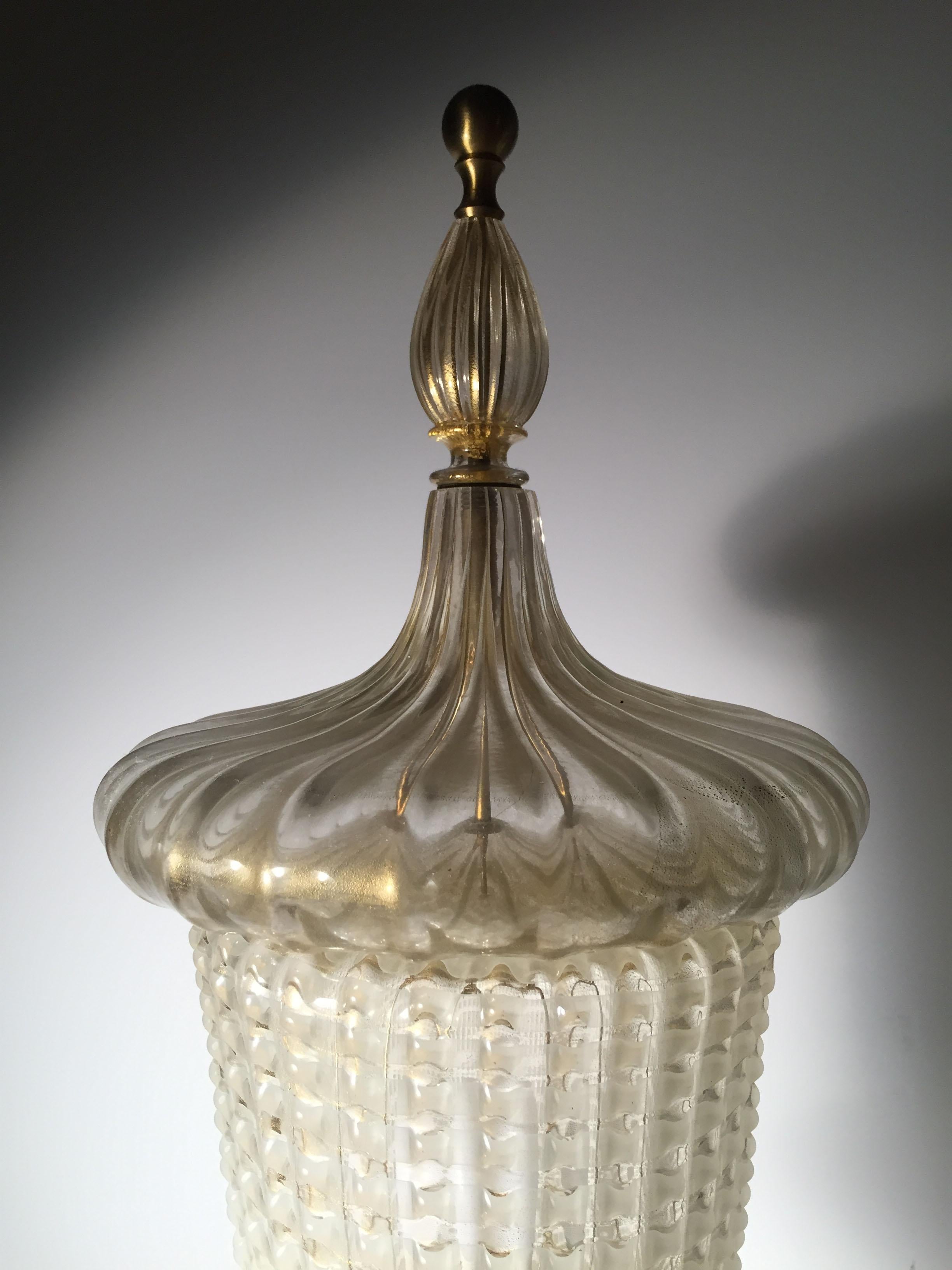 Rare Murano Glass Table Lamp by Barovier In Good Condition For Sale In Chicago, IL