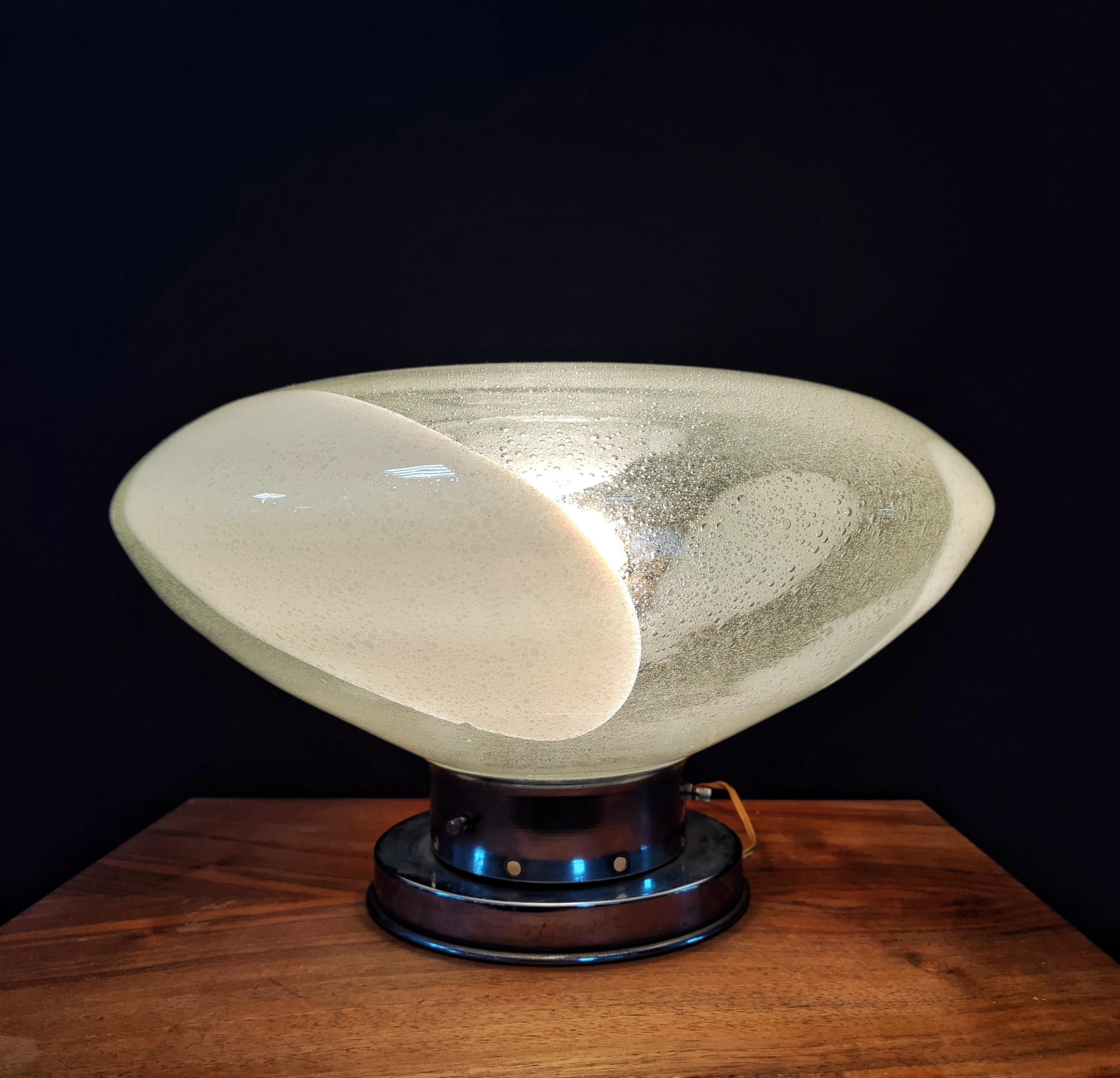 Verre de Murano Rare lampe de bureau en verre de Murano par Carlo Nason, Italie, années 1970 en vente