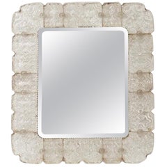 Rare Carl Fagerlund Glass Framed Wall Mirror for Orrefor