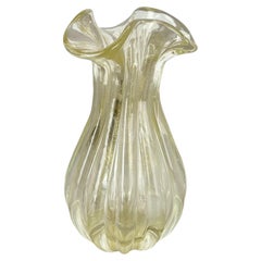 rare Murano Glass Vase Element Cordonato d'oro by Barovier and Toso, Italy 1970s