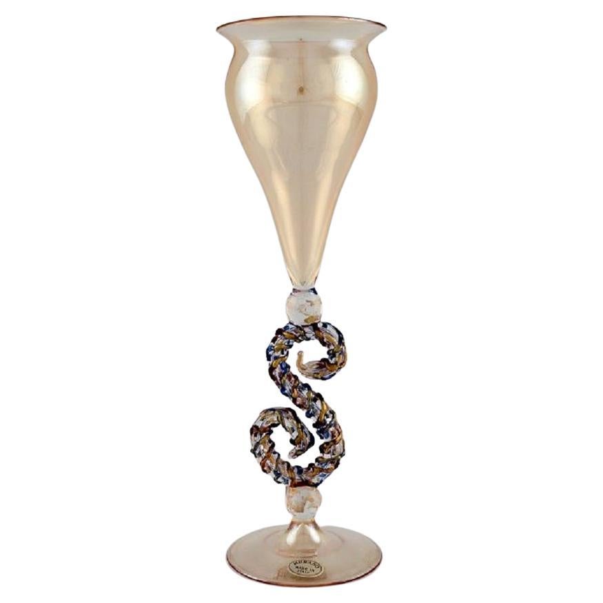 Raro vaso in vetro di Murano soffiato a bocca, anni '60/'70