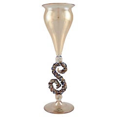 Raro vaso in vetro di Murano soffiato a bocca, anni '60/'70