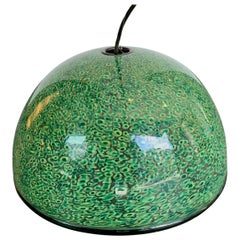 Rare Murano Green Murrine Glass Pendant Light by Gae Aulenti for Vistosi