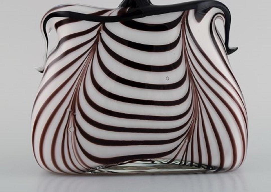 Mid-Century Modern Rare Murano Handbag in Mouth Blown Art Glass, Italian Design, 1960s