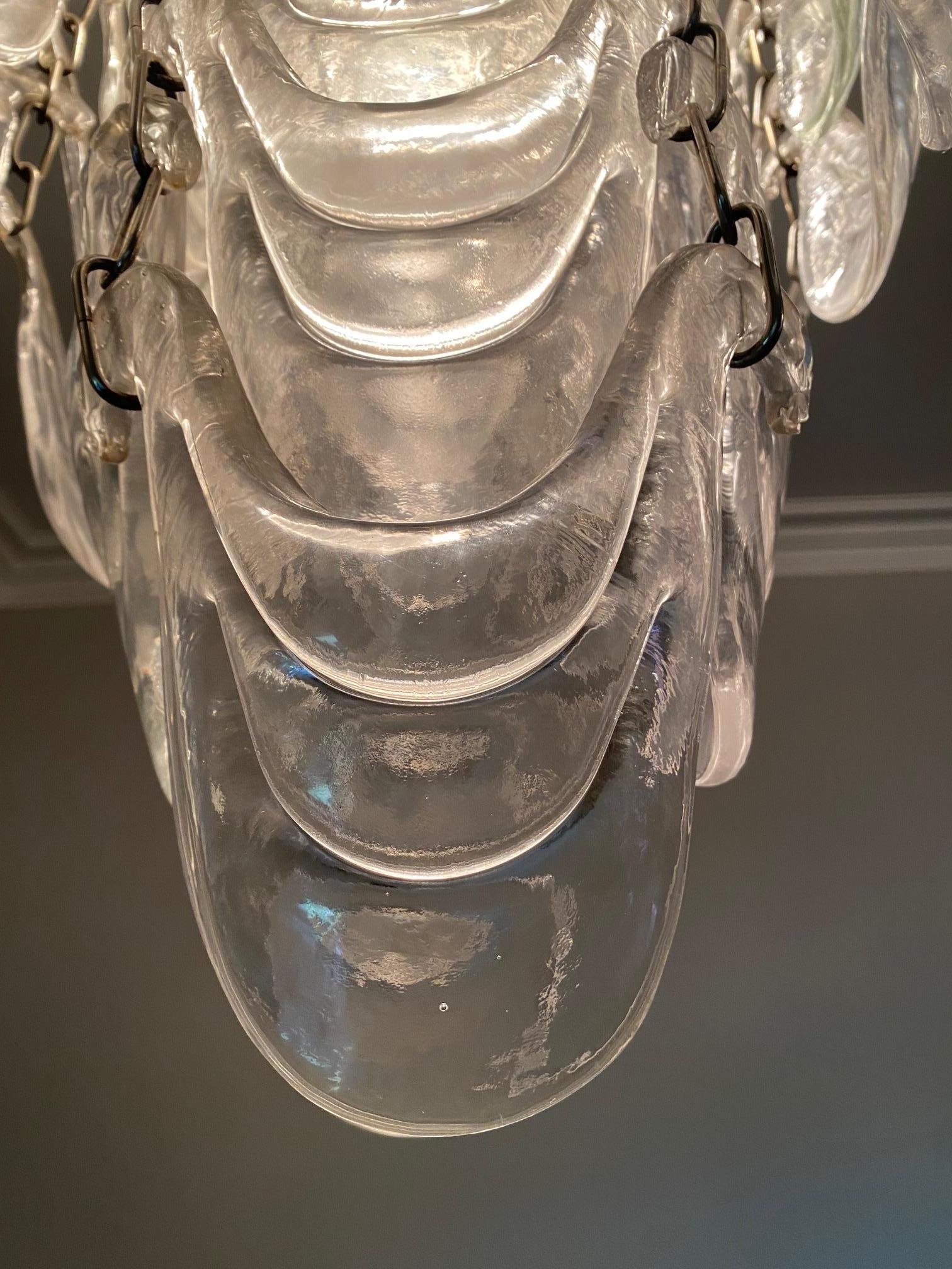 Rare Murano  Mazzega Glass Cascading Chandelier For Sale 4
