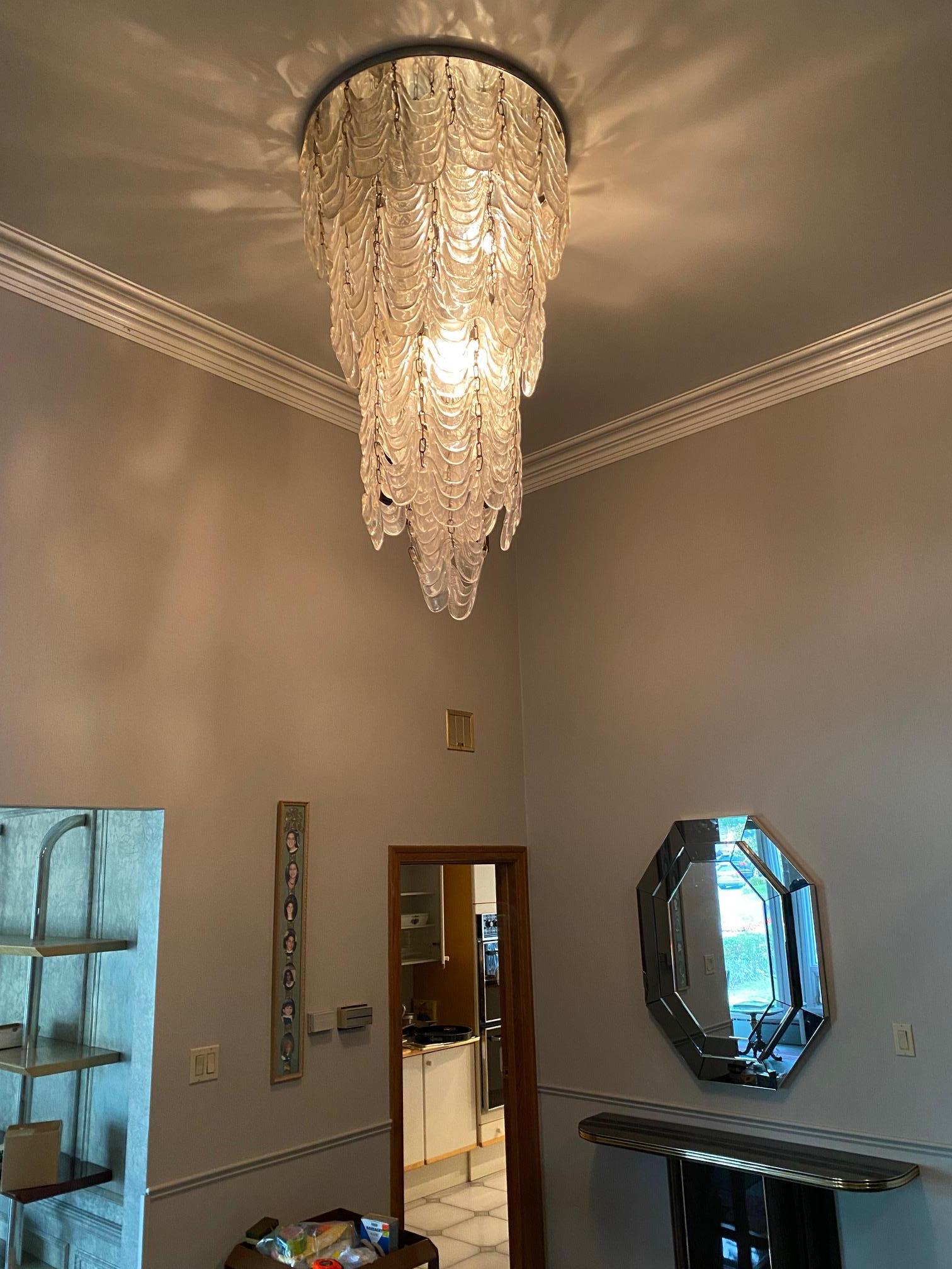 Raro Murano  Lampadario a cascata in vetro Mazzega in vendita 10