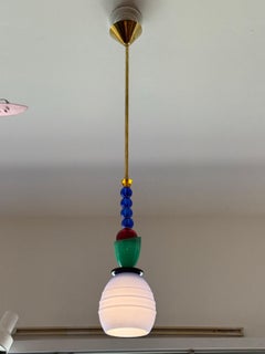 Rare Murano Multi-Colored Italian Pendant Light