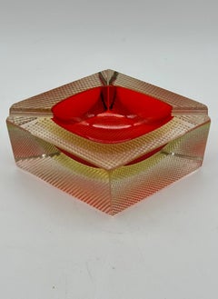 Rare Murano Uranium Glass Ashtray, Flavio Poli for Seguso, Sommerso Technique