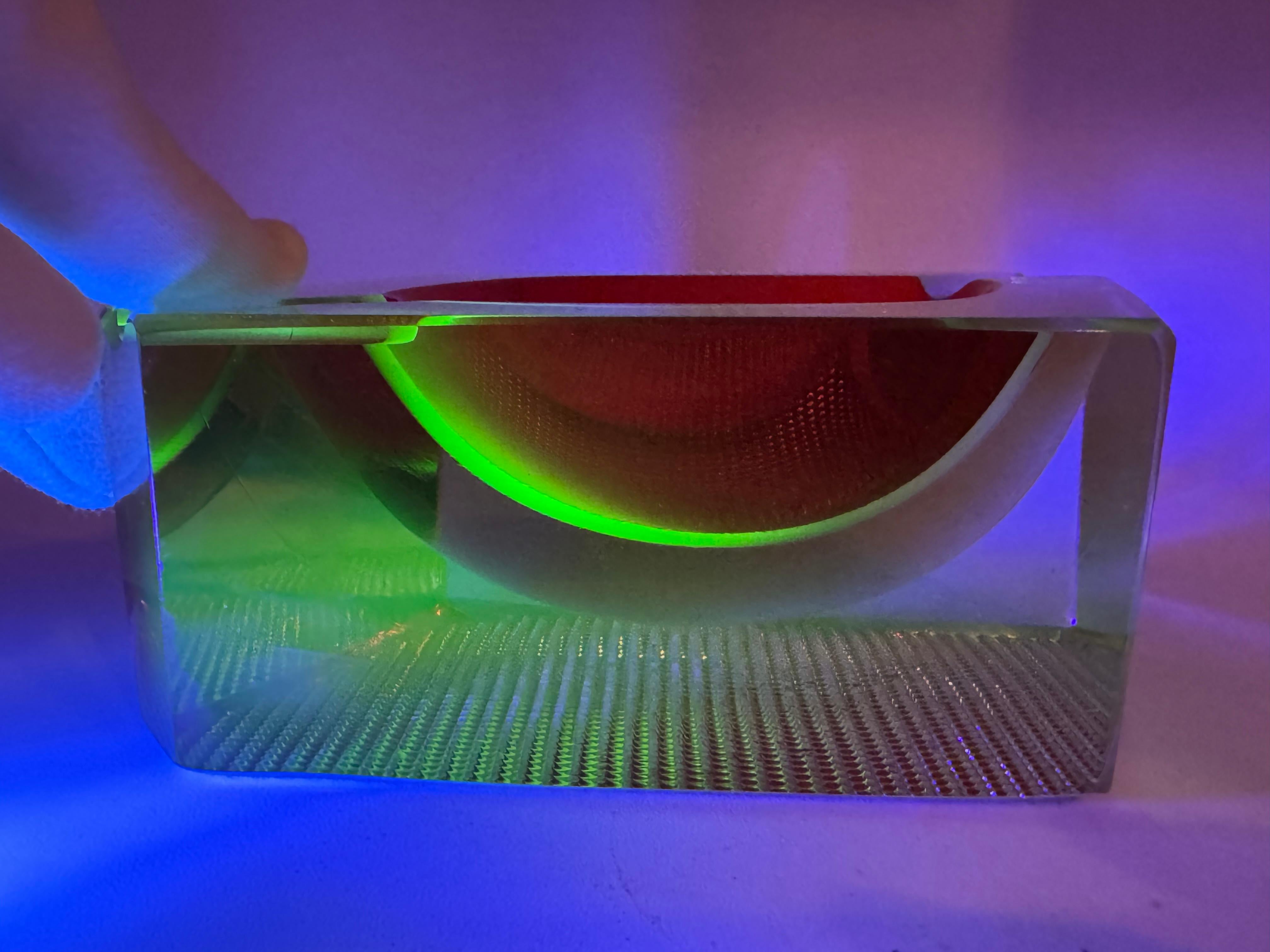 Rare Murano Uranium Glass Ashtray, Flavio Poli for Seguso, Sommerso Technique, 1 For Sale 1