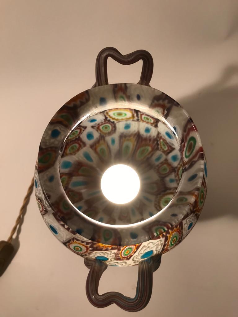 Rare murrina glass lamp Fratelli Toso, Murano, Italia 1920 For Sale 4