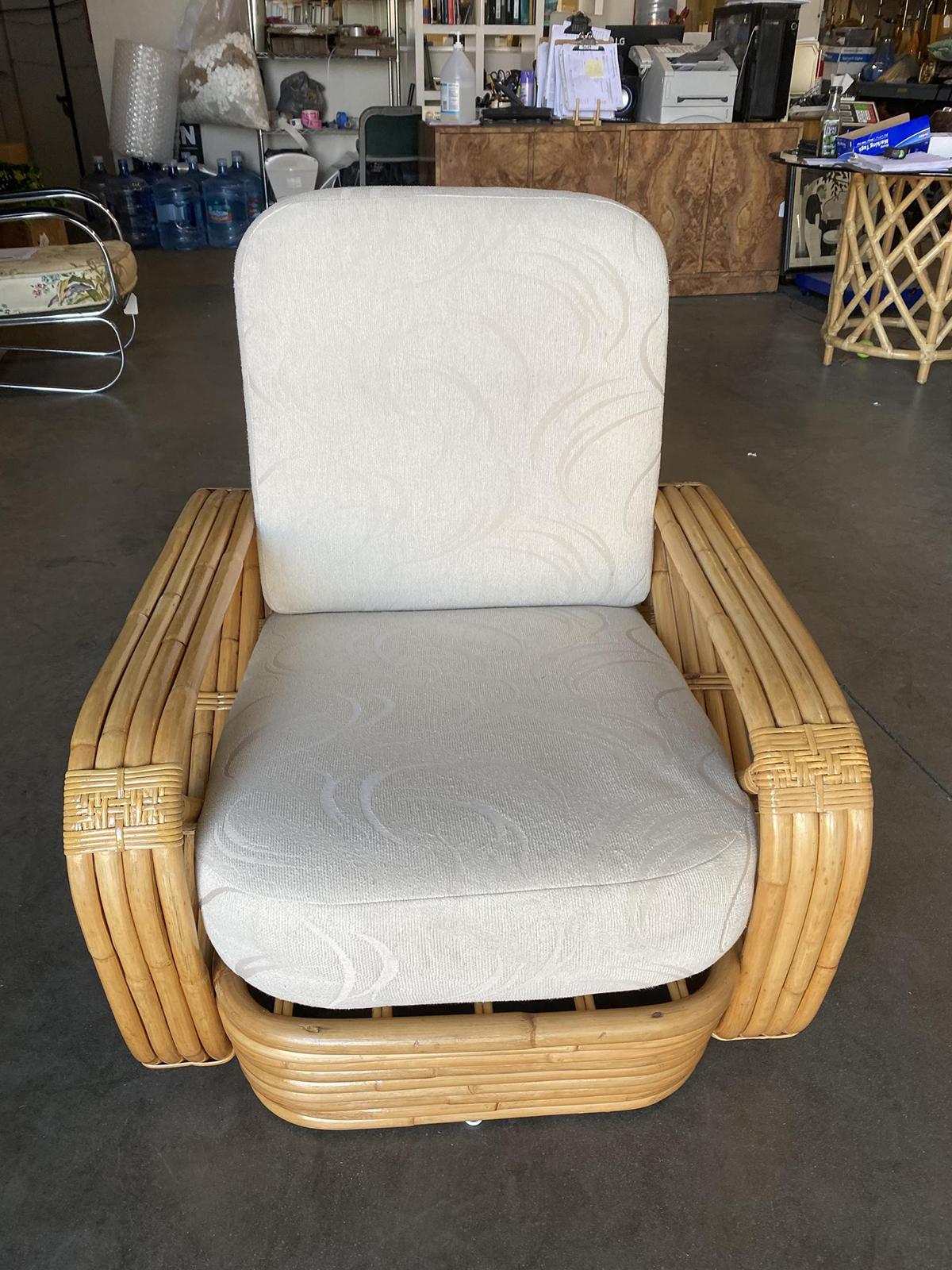 Rare Museum Quality 4-Strand Square Pretzel Lounge Chair by Paul Frankl In Excellent Condition In Van Nuys, CA