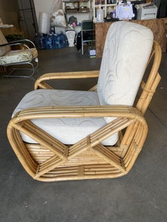 Rare Museum Quality Four-Strand Square Pretzel Lounge Chair by Paul Frankl