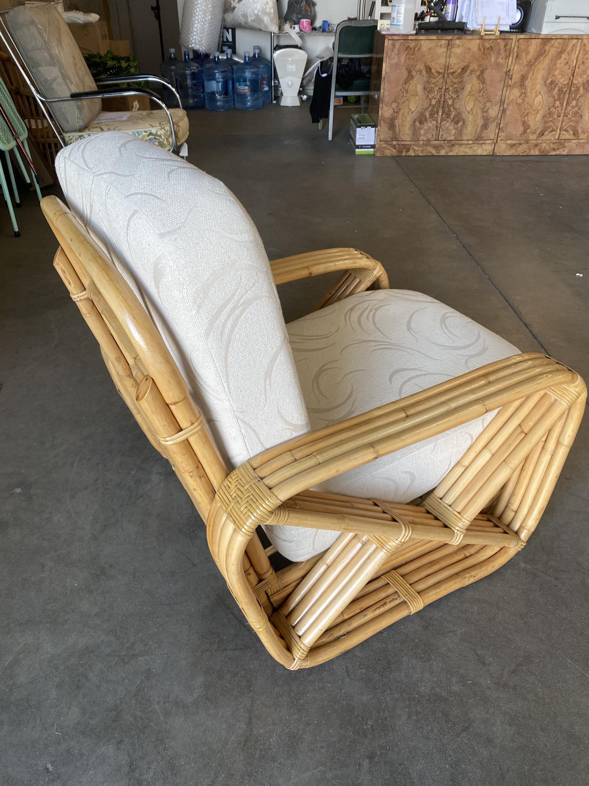 Rare Museum Quality Four-Strand Square Pretzel Lounge Chair by Paul Frankl In Excellent Condition In Van Nuys, CA