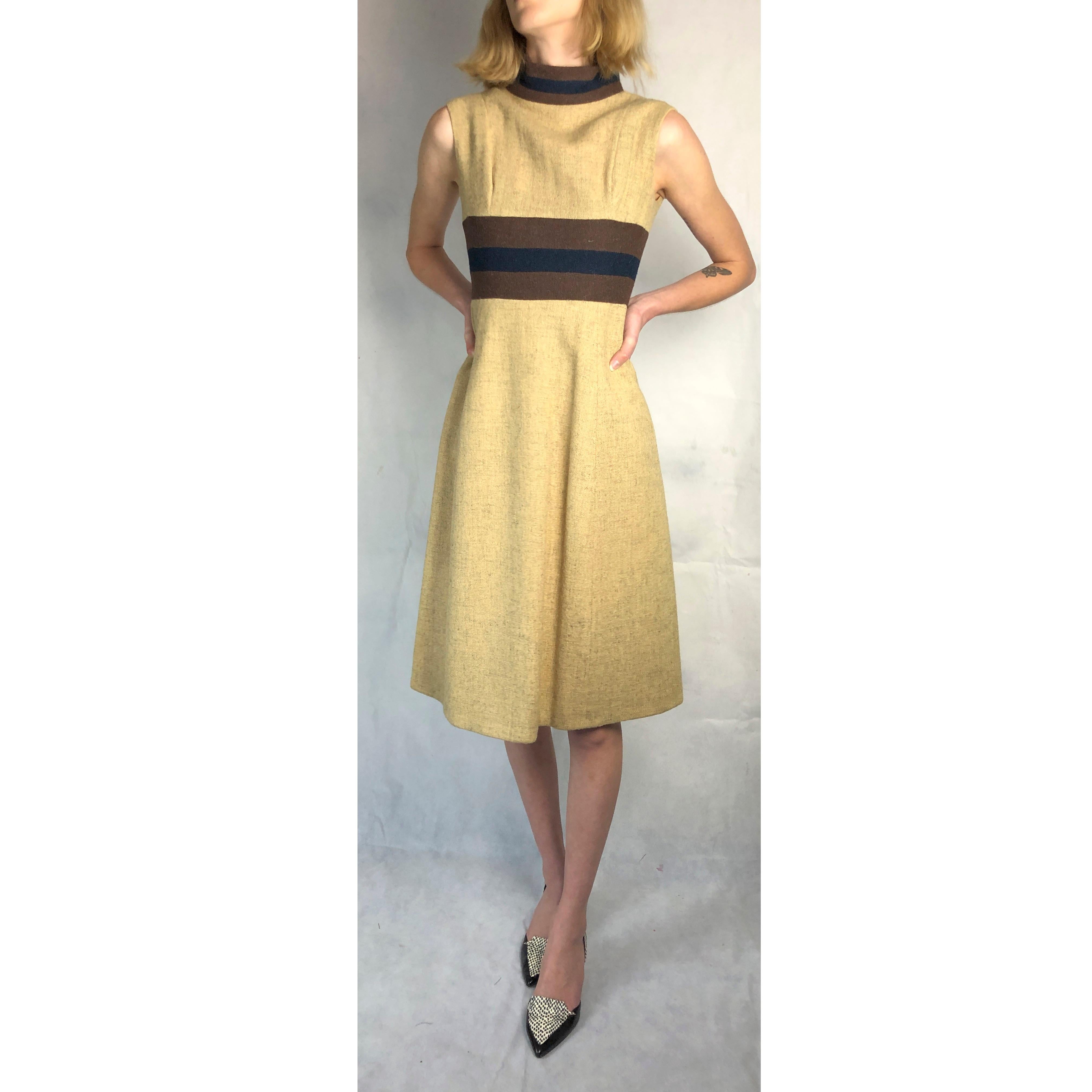 Women's Rare Museum worthy Mary Quant wool dress, circa 1960s. For Sale