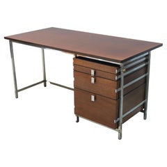 Raro escritorio de diseño en madera Mutenyé de Jules Wabbes para Mobilier Universel 1960
