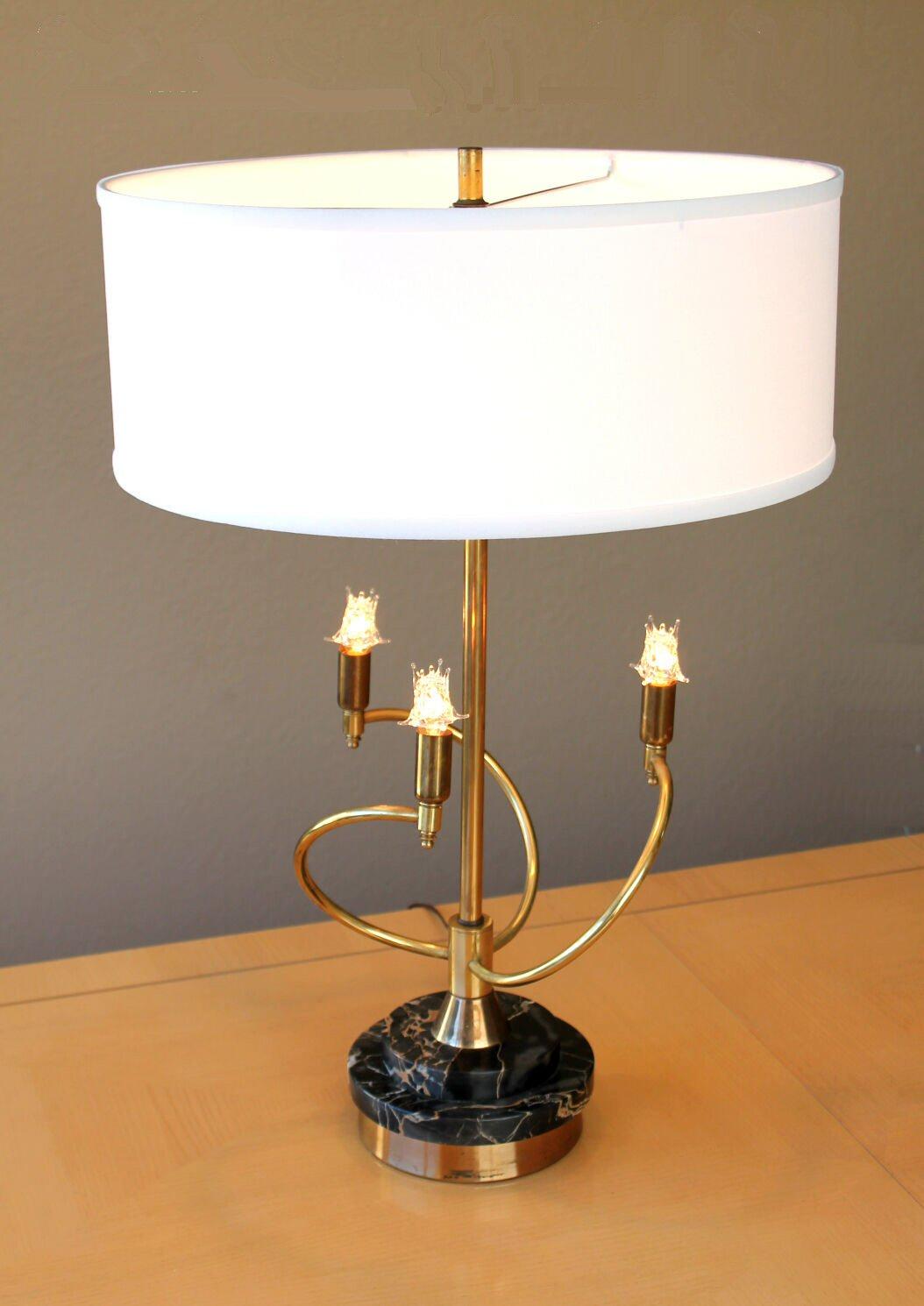FABULOUS MODERNISM!

MUTUAL SUNSET 
4-LIGHT
MID CENTURY MODERN
TABLE LAMP!

ITALIAN MARBLE AND BRASS 
The 