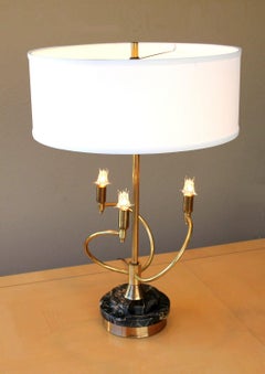 Rare Mutual Sunset 4-Light Mid Century Modern Italian Marble Table Lamp 1950s