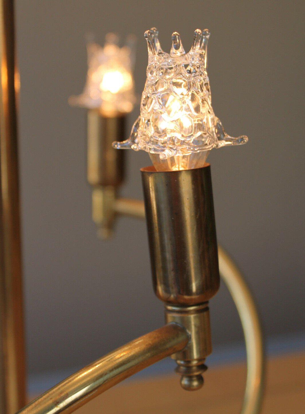 Américain Rare lampe de table à 4 lumières en marbre italien 
