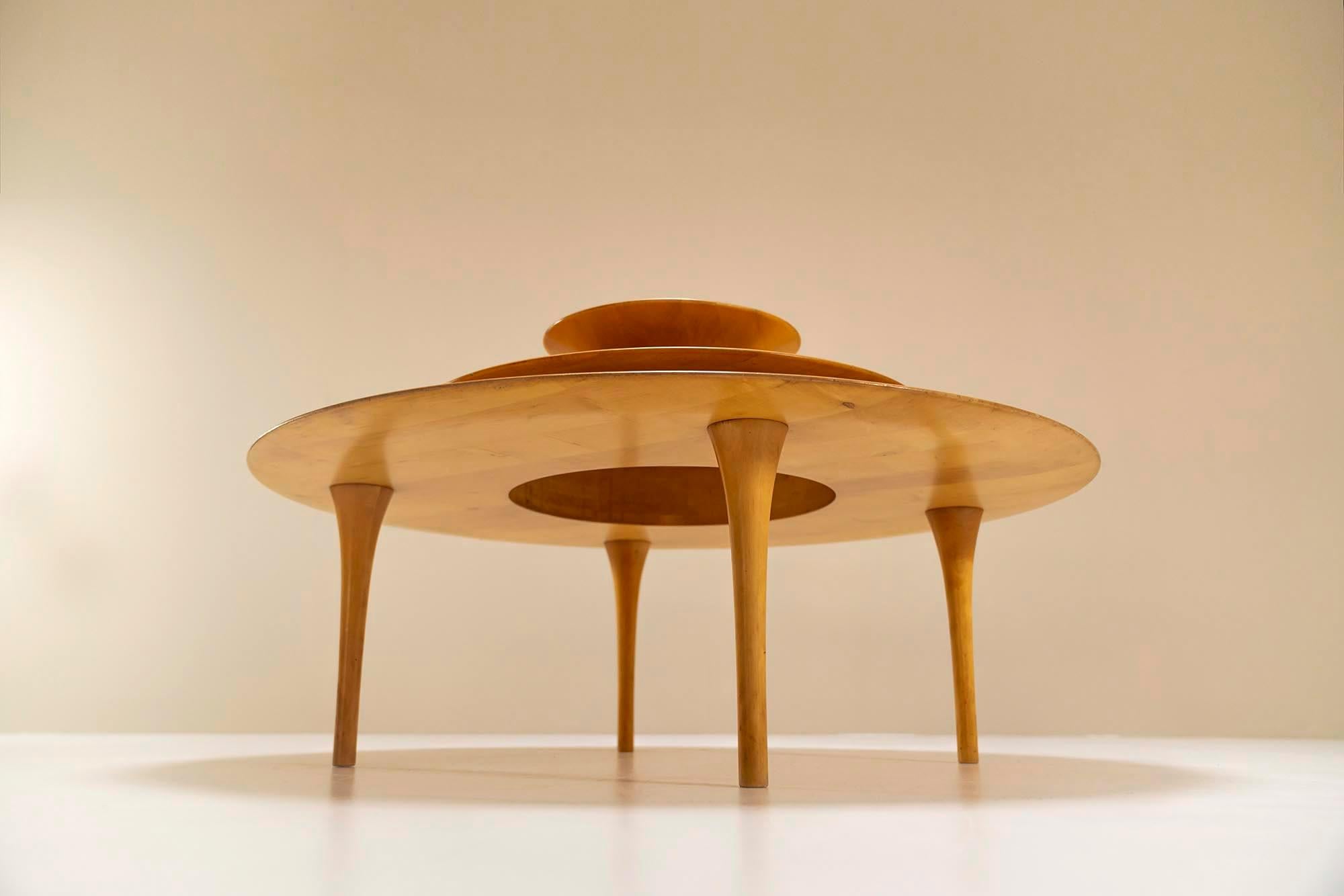 Fin du 20e siècle Rare table basse Nanna Ditzel en bois d'érable pour BRDR. Kruger, Danemark, années 1980 en vente