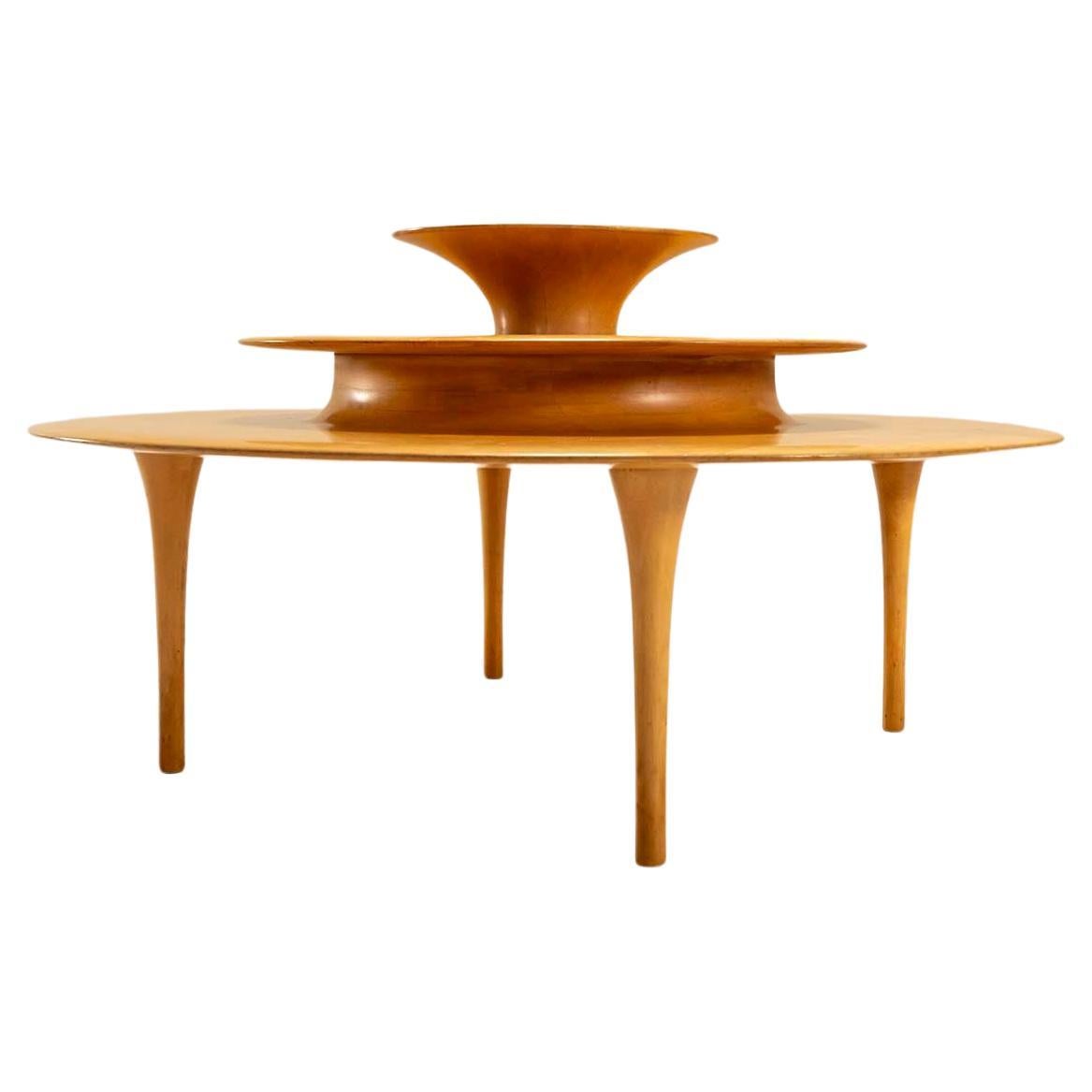 Rare Nanna Ditzel Coffee Table in Maple Wood for Brdr. Kruger, Denmark, 1980s