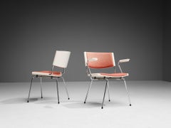 Rare Nanna & Jørgen Ditzel Pair of 'Badminton' Chairs in Salmon Pink Fabric