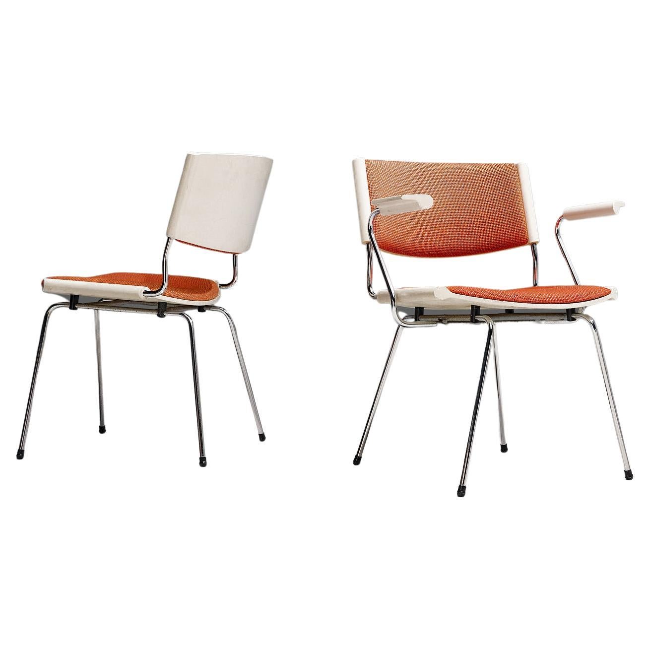 Rare Nanna & Jørgen Ditzel Pair of 'Badminton' Chairs in Salmon Pink Fabric