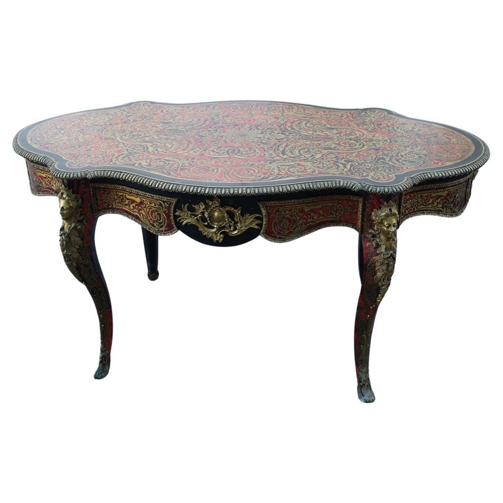 Rare Napoleon III Boulle Desk  1860 France André-Charles Boulle For Sale