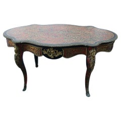 Antique Rare Napoleon III Boulle Desk  1860 France André-Charles Boulle
