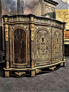 Rare Napoleon III Boulle Large Sideboard Credenza, France, 1870