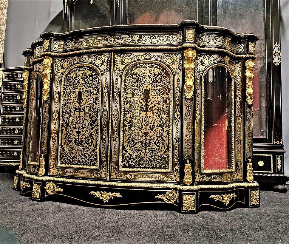 Rare Napoleon III Boulle Large Sideboard Credenza, France, 1870 For Sale 2