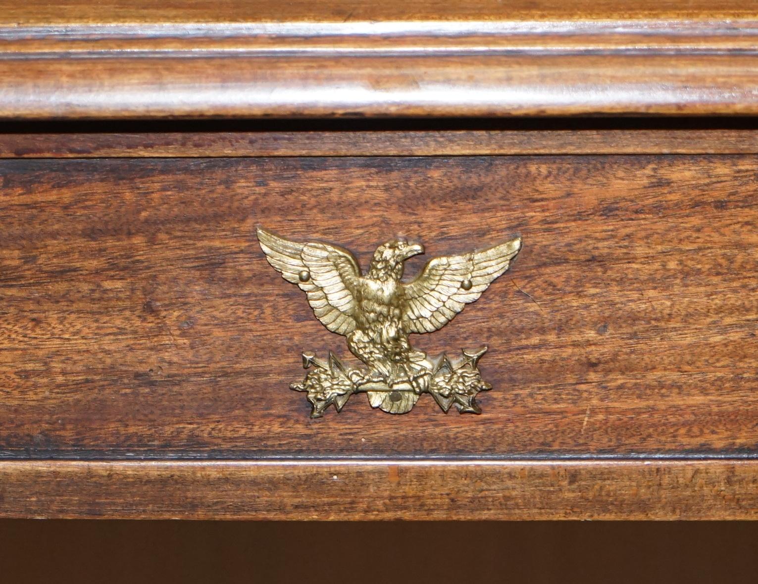 Rare Napoleon III French Empire Bureau De Plat Gilt Bronze Writing Table Desk For Sale 10