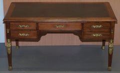 Rare Napoleon III French Empire Bureau De Plat Gilt Bronze Writing Table Desk