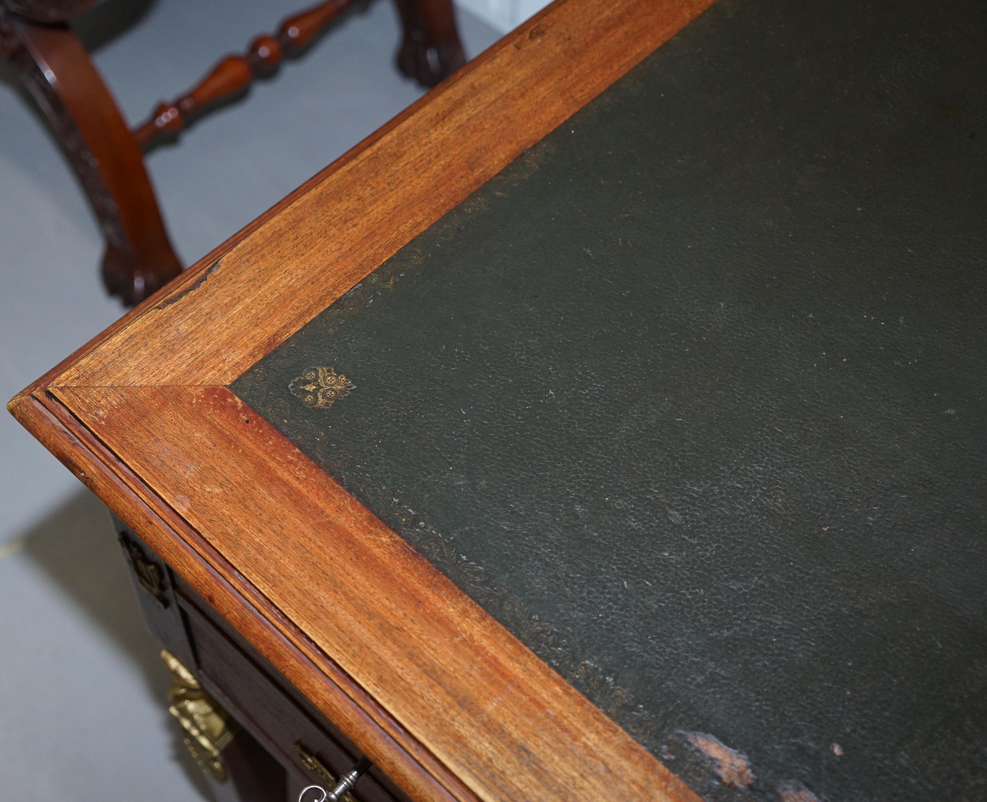 Rare Napoleon III French Empire Bureau De Plat Gilt Bronze Writing Table Desk For Sale 1