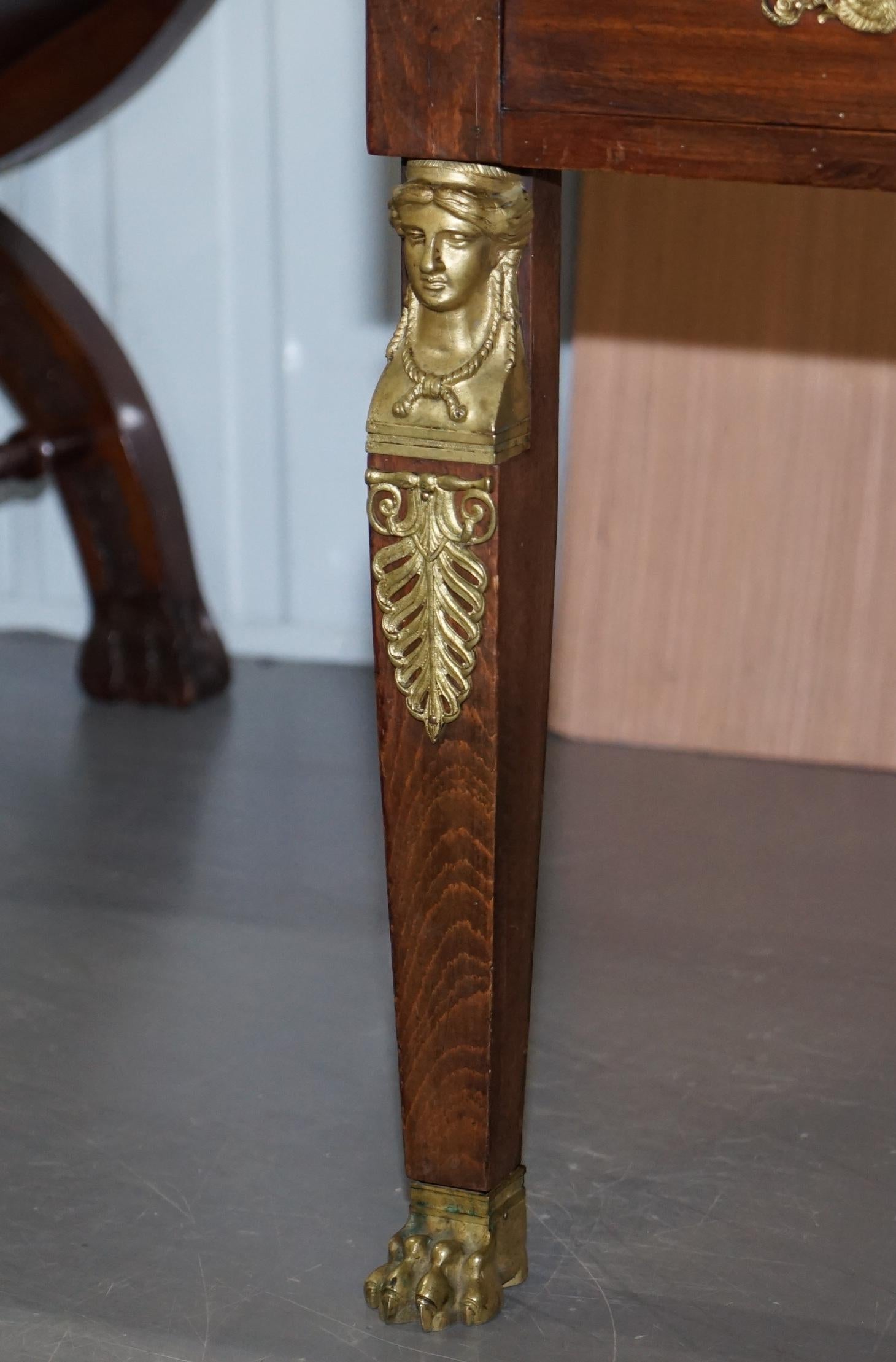 Seltene Napoleon III Französisch Reich Bureau De Plat Vergoldete Bronze Schreibtisch Schreibtisch im Angebot 3