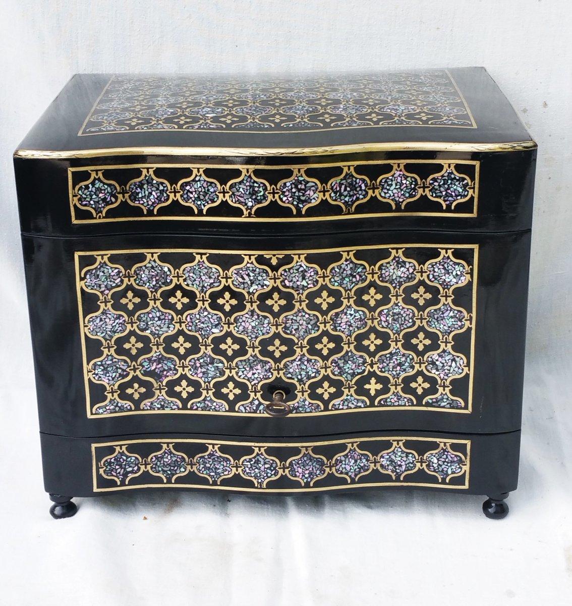 French Rare Napoleon III Liquor Cellar Cabinet in Boulle Marquetry France 19th Century