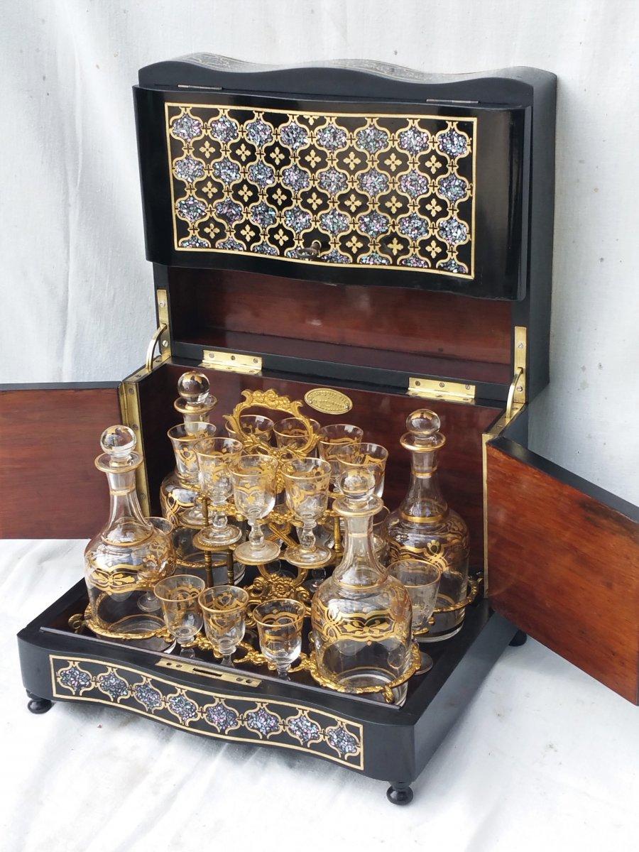 Rare Napoleon III Liquor Cellar Cabinet in Boulle Marquetry France 19th Century In Good Condition In Paris, FR