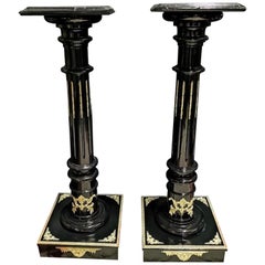 Rare Napoleon III Pair of Pedestal Columns, France, 19th Century