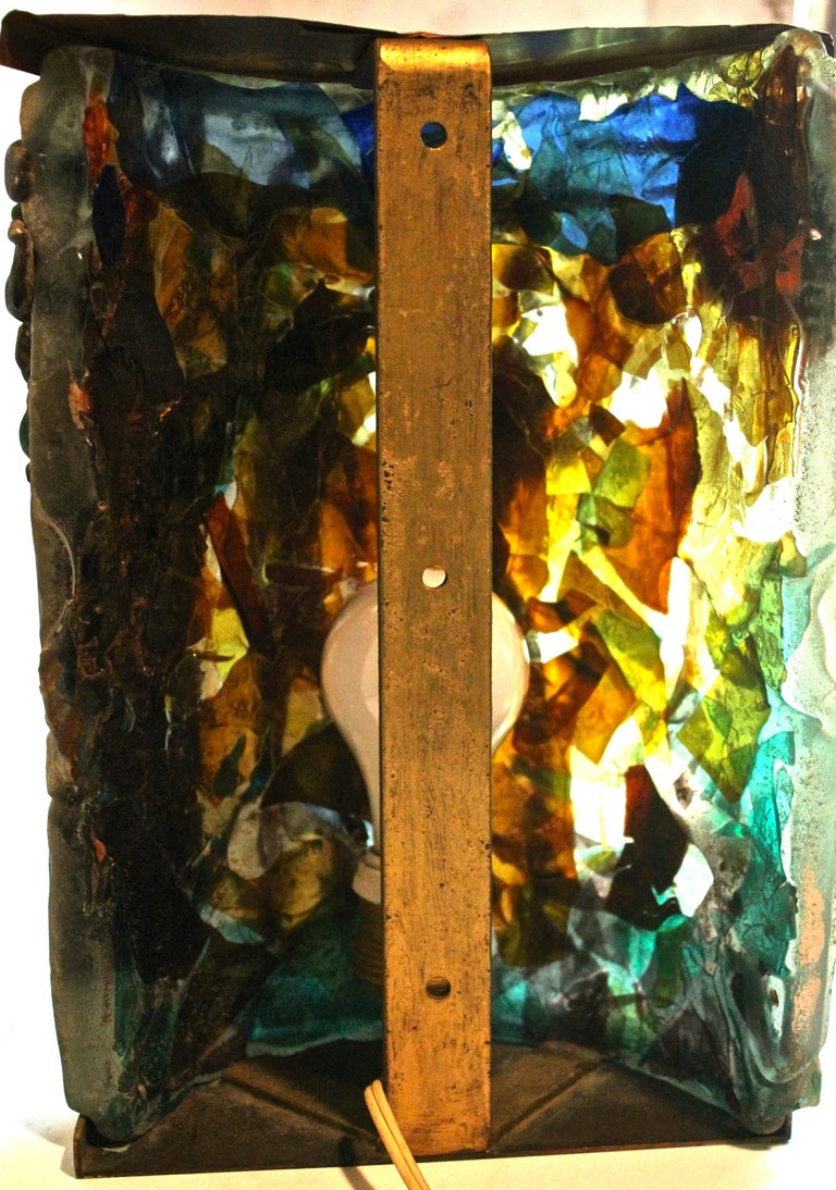 Glass Rare Napoleone Martinuzzi 'Adam & Eve' Scavo Sconce for Cenedese, 1953-1958 For Sale