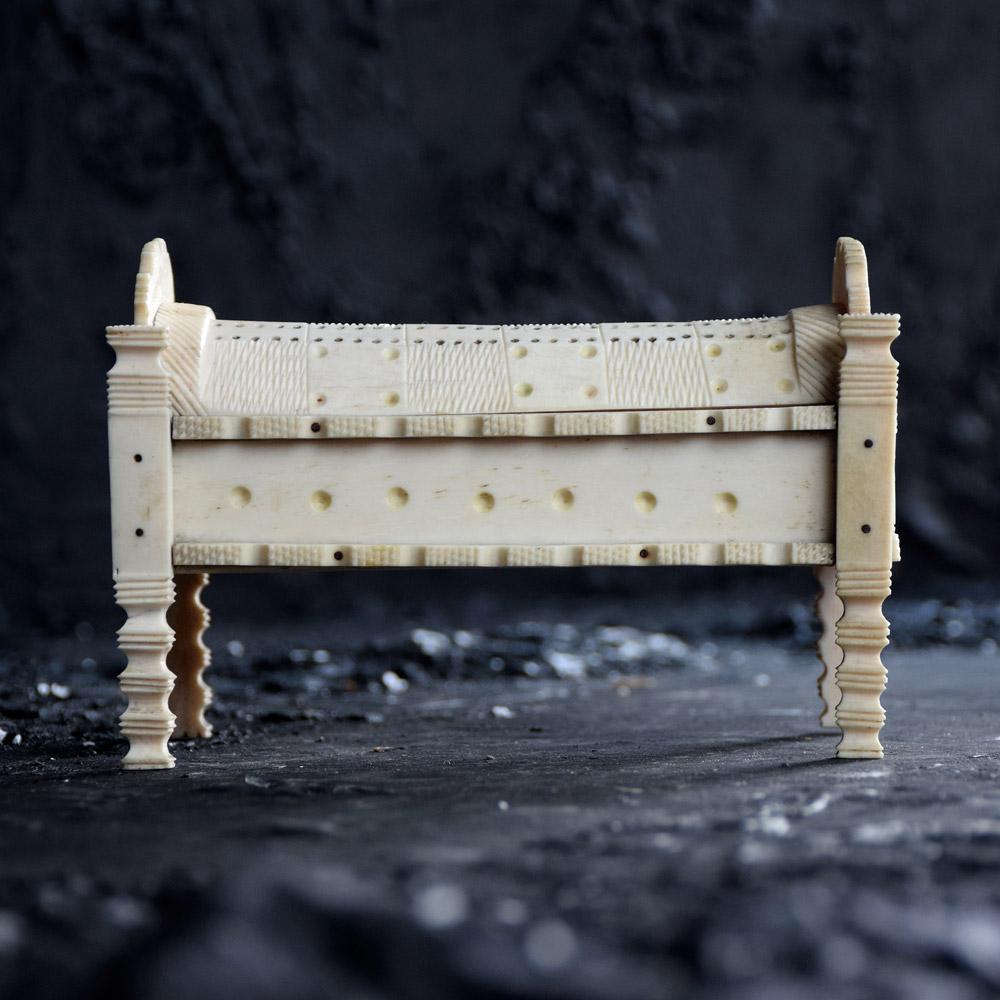 Hand-Carved Rare Napoleonic POW Dominos Casket For Sale